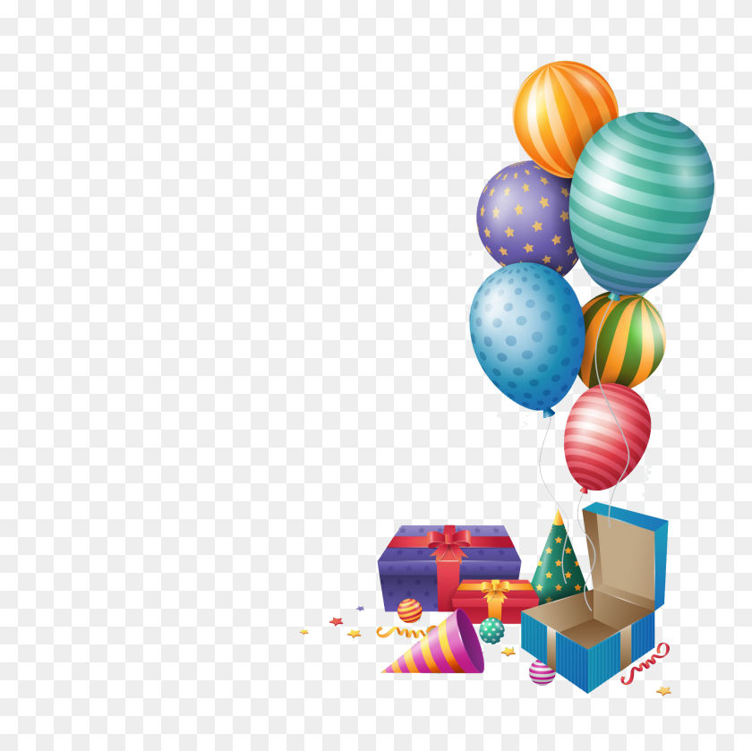 2000x2000 Happy Birthday Png Balloons Gift Vector, Clipart - Birthday Balloons PNG