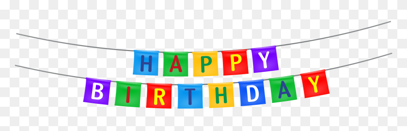 6031x1628 Happy Birthday Streamer Png Clipart - Birthday PNG