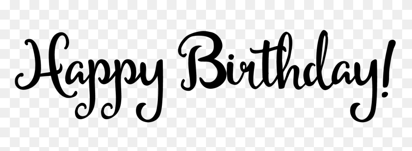 1890x601 Happy Birthday Text Black And White Png Happy Birthday World - Happy Birthday Text PNG