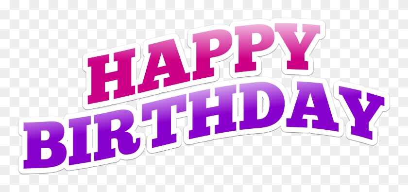 8000x3442 Happy Birthday Text Png Clip Art - Happy Birthday PNG