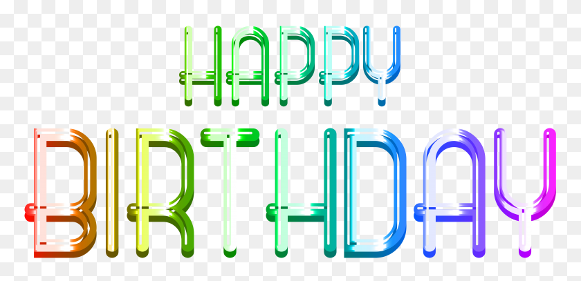 8000x3563 Happy Birthday Text Transparent - Happy Birthday PNG Images