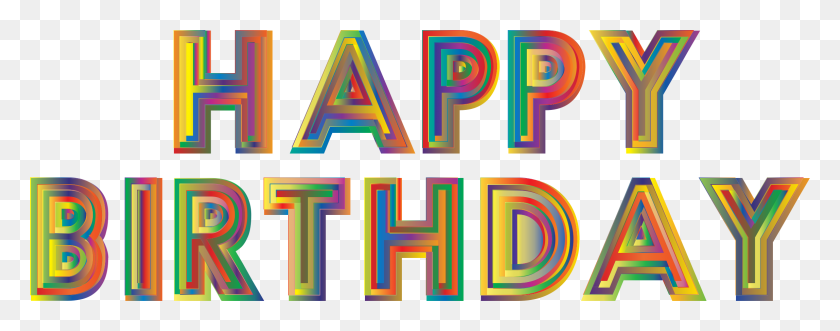 2296x800 Happy Birthday Typography - Entrance Clipart