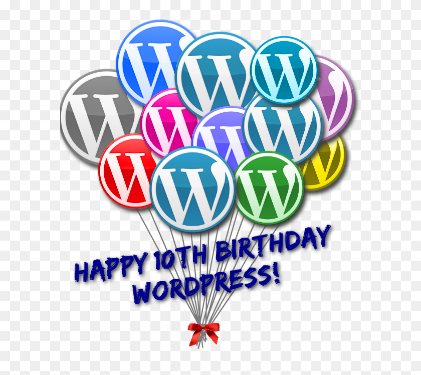 600x688 Happy Birthday, Wordpress! Lorelle On Wordpress - Happy Birthday Balloons PNG
