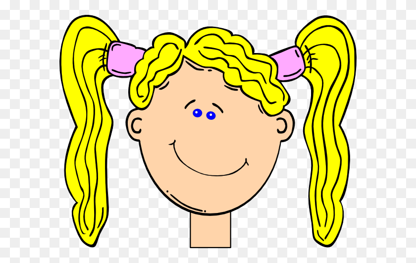 600x471 Happy Blonde Girl With Pig Tails Png Clip Arts For Web - Tails PNG