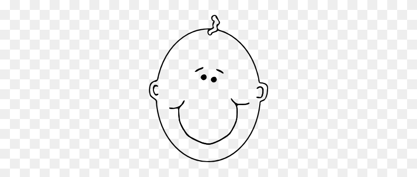 240x297 Happy Boyface Outline Clip Art Free Vector - Obedience Clipart
