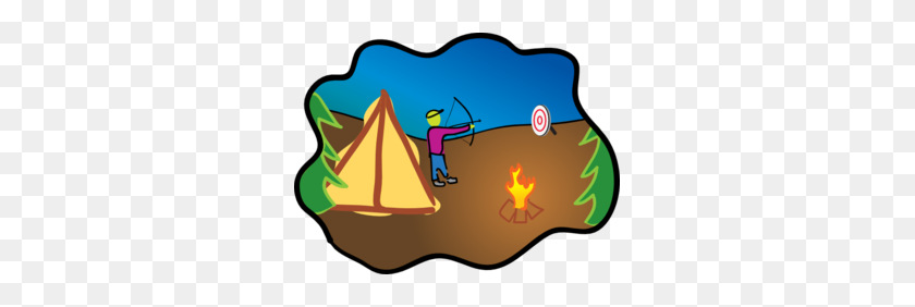 299x222 Happy Camping Hunting Clip Art - Free Camper Clipart