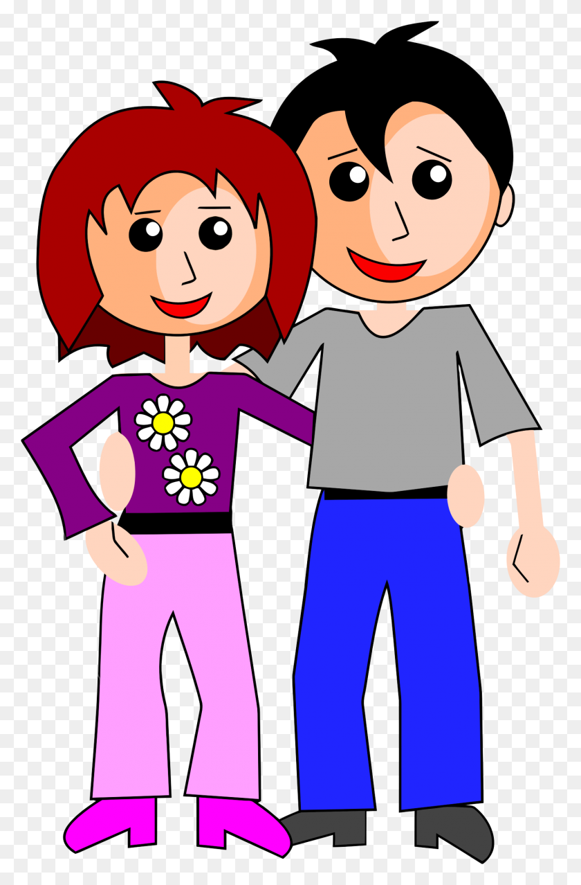 1462x2284 Happy Cartoon Couple Icons Png - Happy Couple PNG