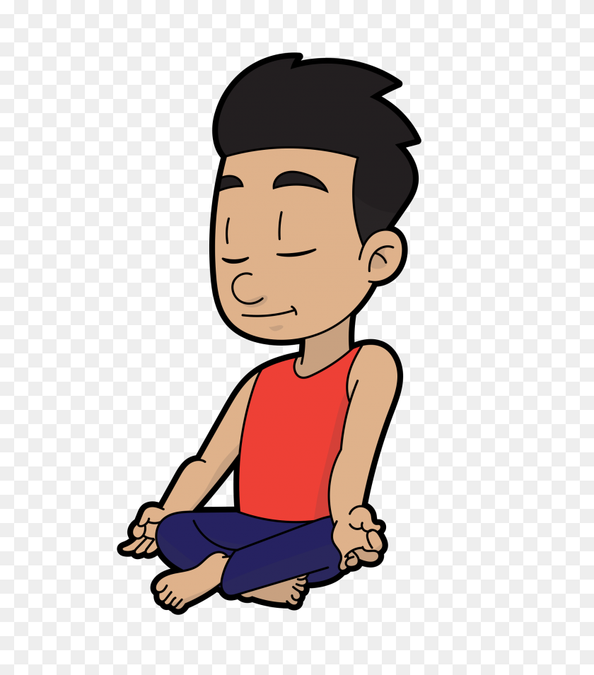 2000x2297 Hombre Feliz De Dibujos Animados En Meditación - Hombre Feliz Png