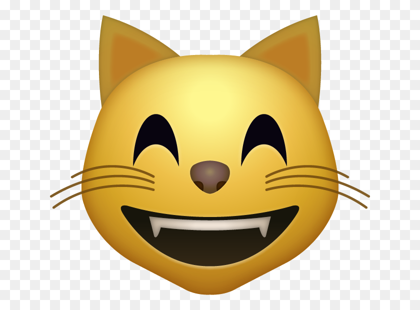 640x560 Happy Cat Emoji - Cat Emoji PNG