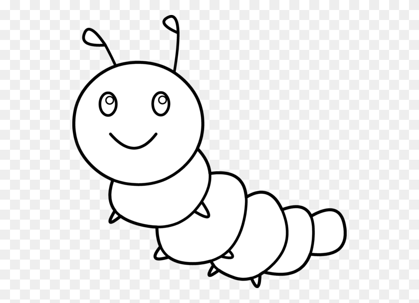 550x547 Happy Caterpillar Coloring Page - Chrysalis Clipart