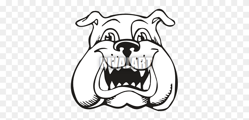 361x346 Happy Clipart Bulldog - Bulldog Head Clipart