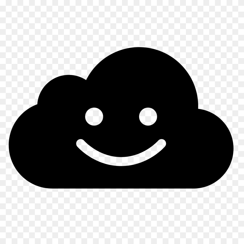 1600x1600 Happy Cloud Filled Icon - Cartoon Cloud PNG