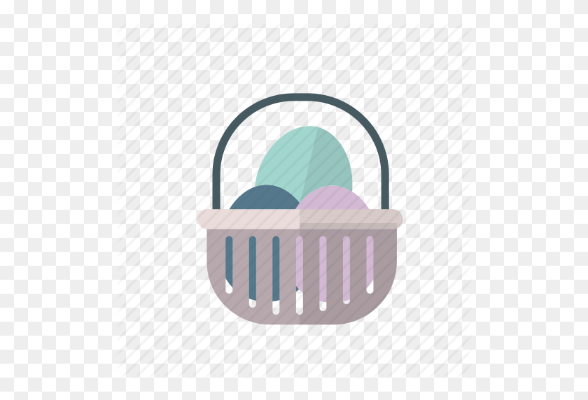512x512 Happy Easter And Egg Style Flat Color' - Easter Basket PNG