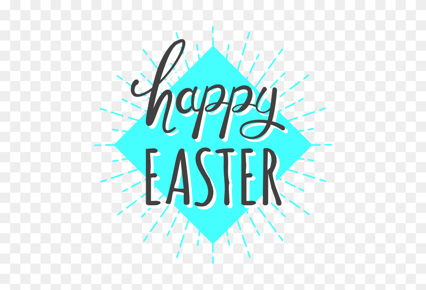 512x512 Happy Easter Blue Light Message - Easter PNG