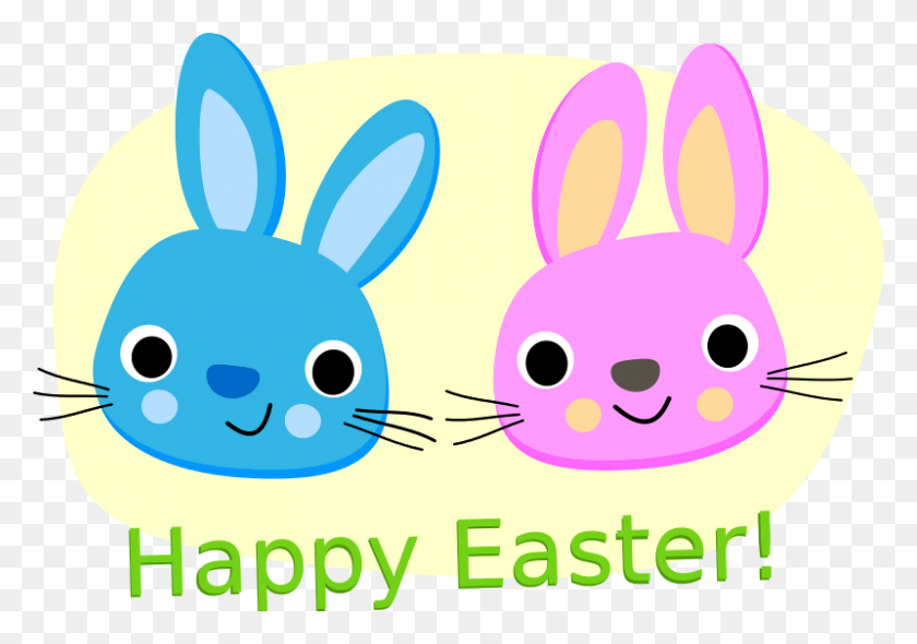 800x544 Happy Easter Bunny Free Download Png Vector - Happy Easter PNG