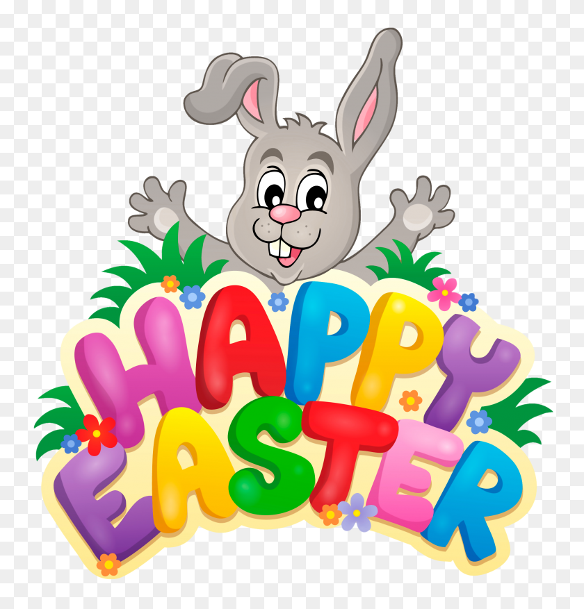 2377x2492 Happy Easter Clip Art - Rabbit Clipart PNG