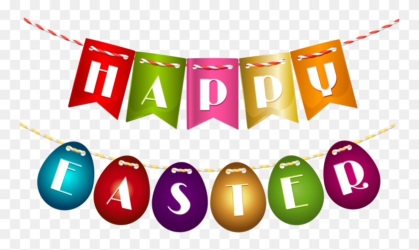 8000x4542 Happy Easter Streamer Png Clip Art - Free Easter Clip Art