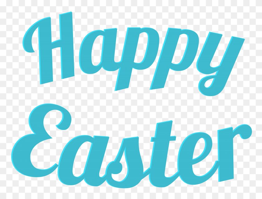8000x5950 Happy Easter Text Transparent Png Clip - Easter Clipart Transparent
