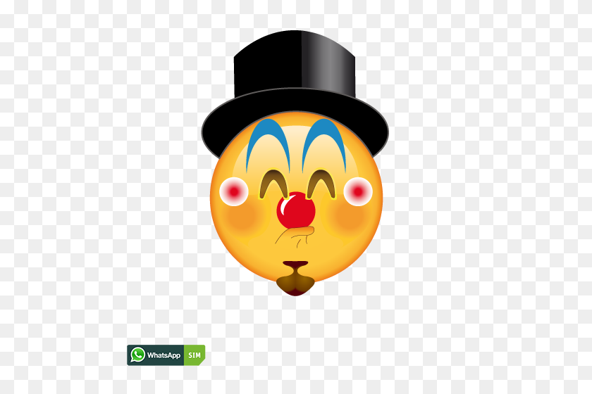 500x500 Happy Emoji Mit Roten Wangen Und Clown Makeup Whatsapp Sim - Makeup Emoji PNG