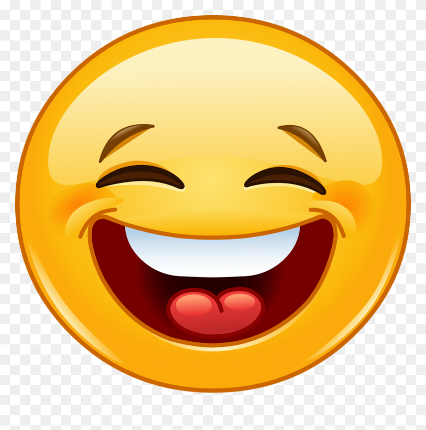 790x800 Emoticon De Cara Feliz, Sonriente Y Riendo - Hmm Emoji Png