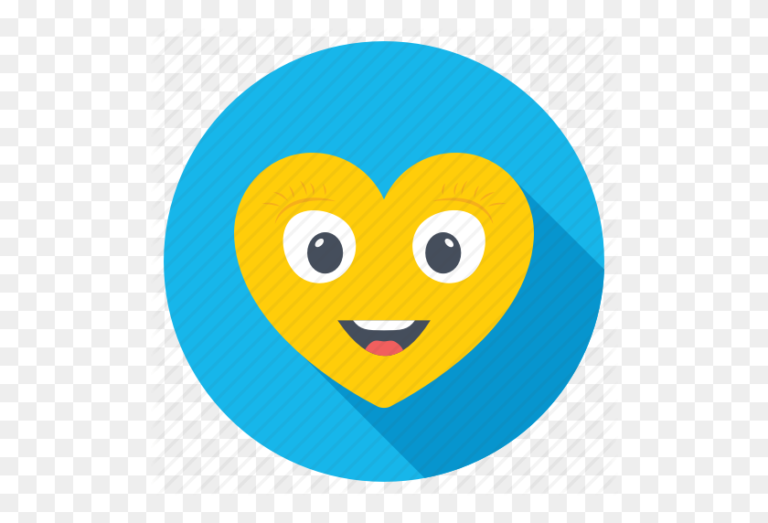 512x512 Happy Face, Heart Shape Eyes, Heart Shaped Smiley, In Love Smiley - Heart Eyes PNG
