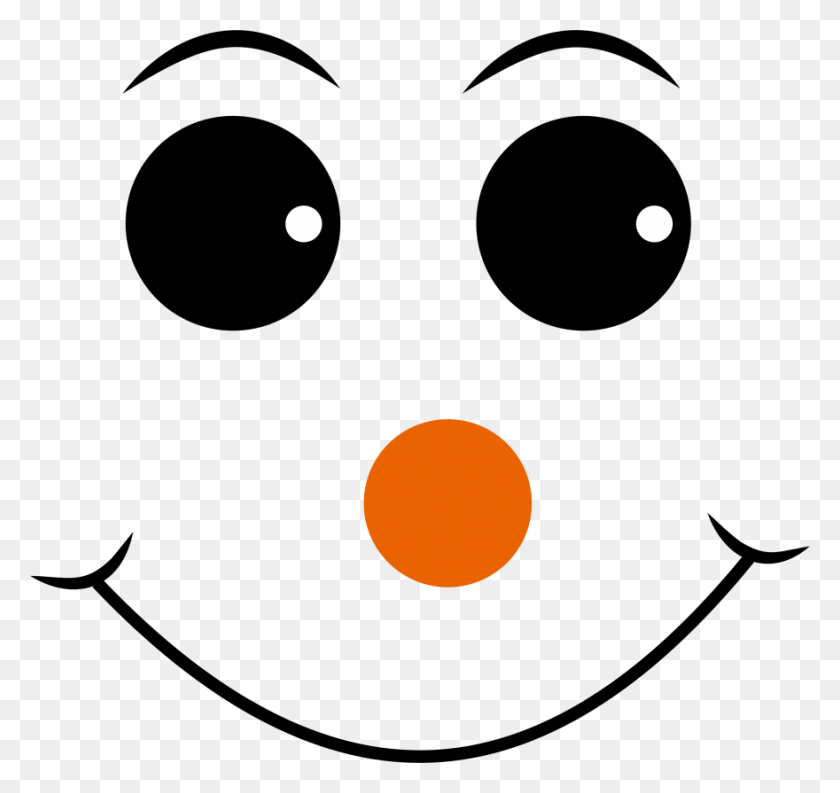 880x827 Счастливое Лицо С Оранжевым Носом, Вектор, Бесплатный Клипарт, Бесплатно - Happy Face Clip Art Free