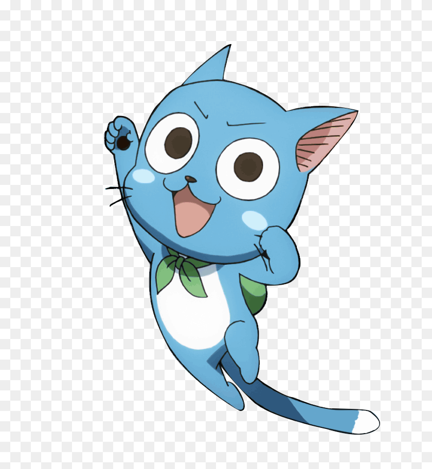 640x853 Happy Fairytail Hapoyfairytail Anime Animecat Blue Ligh - Anime Cat PNG