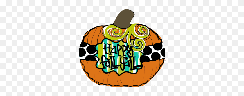 300x273 Happy Fall Yall' Plaque Pumpkin Just Dots Co - Happy Fall Clip Art