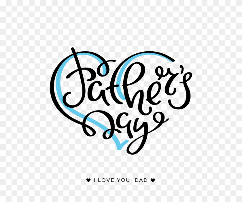 640x640 Happy Father's Day Lettering On A White Background With A Blue - White Background PNG