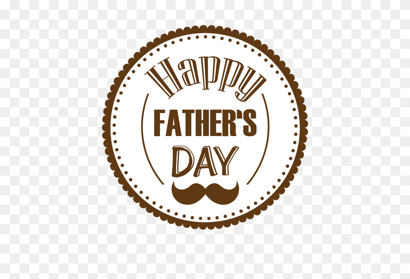512x512 Happy Fathers Day Round Badge - Fathers Day PNG
