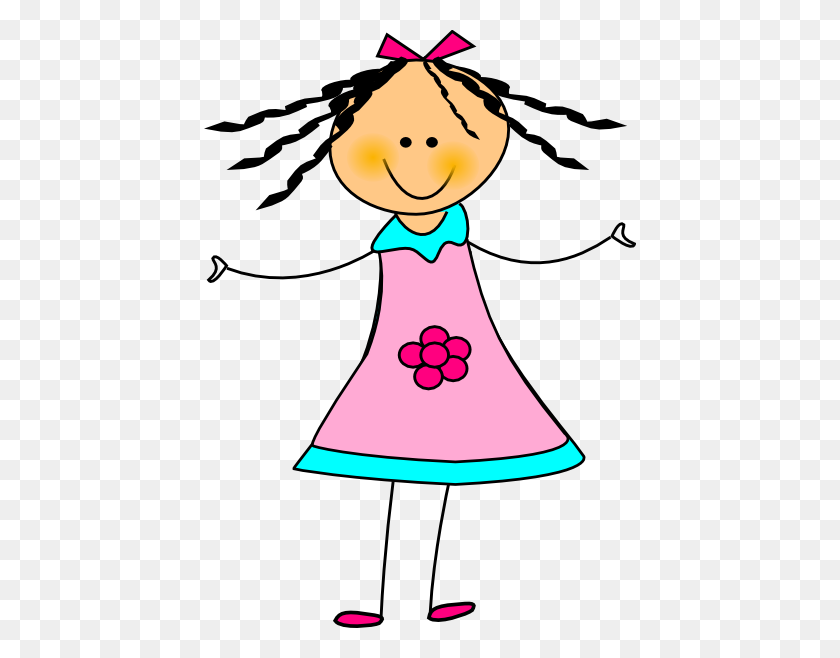 432x598 Happy Girl Clip Art - Girl Dress Clipart