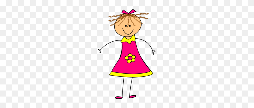 189x298 Happy Girl Pink Clip Art - Girl Dress Clipart