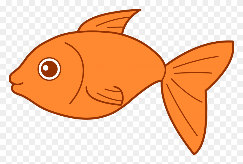 6805x4431 Счастливый Дизайн Золотая Рыбка - Счастливый Рыбный Клипарт