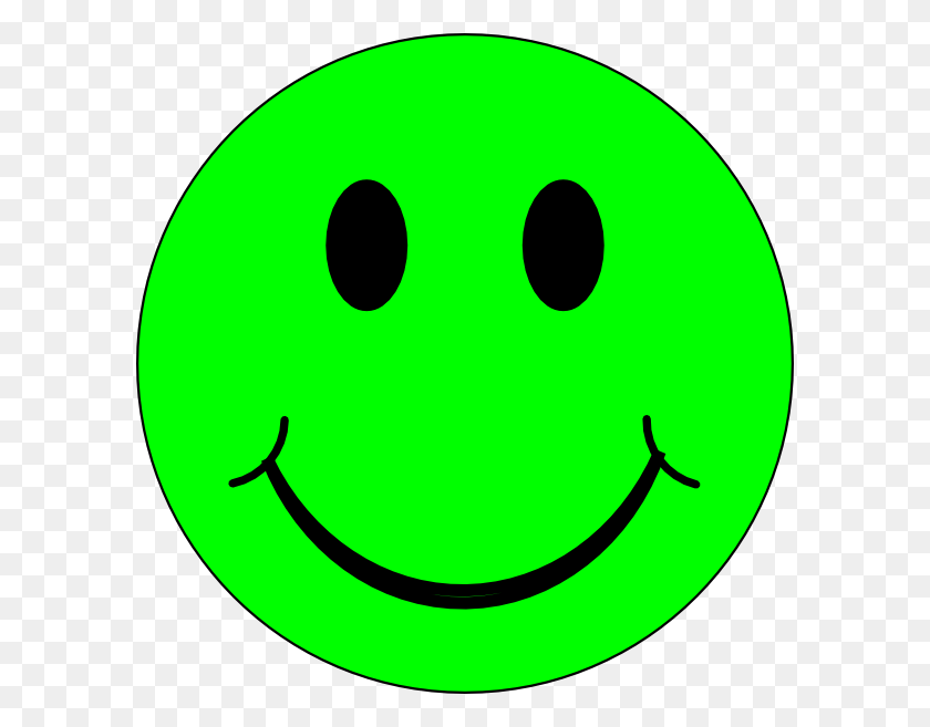594x597 Happy Green Face Clip Art - Smiley Face Clip Art