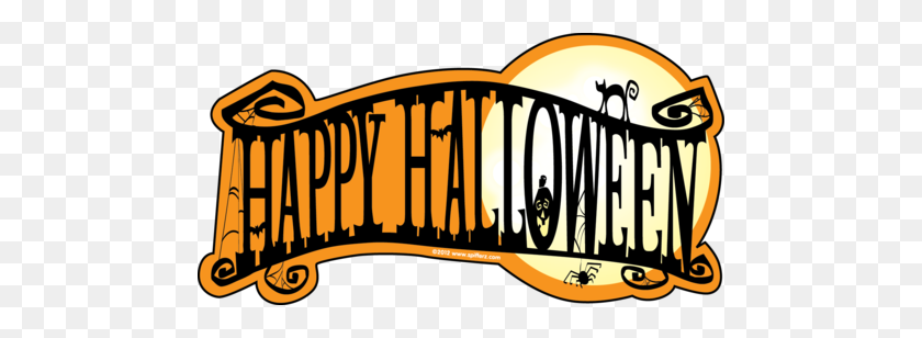 480x248 Happy Halloween Banner Png - Happy Halloween PNG