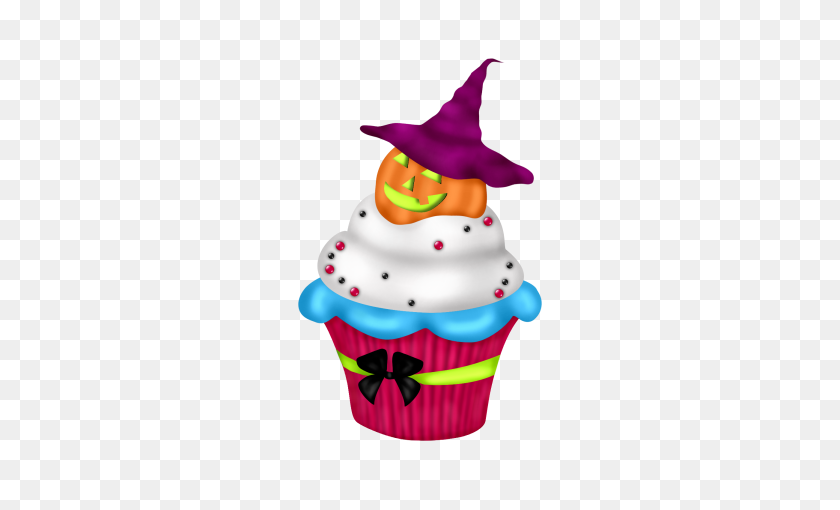 400x450 Happy Halloween Clip Art - Halloween Cupcake Clipart