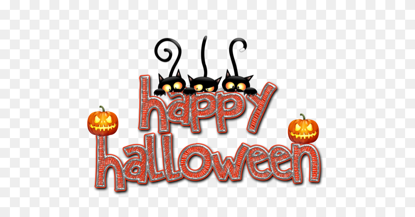 540x380 Happy Halloween Clipart Png Happy Halloween With Bats Png Clip Art - Happy Halloween Clipart Free