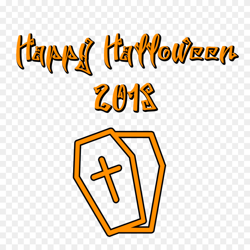 1000x1000 Happy Halloween Scary Font Coffin Transparent Png - Happy Halloween PNG