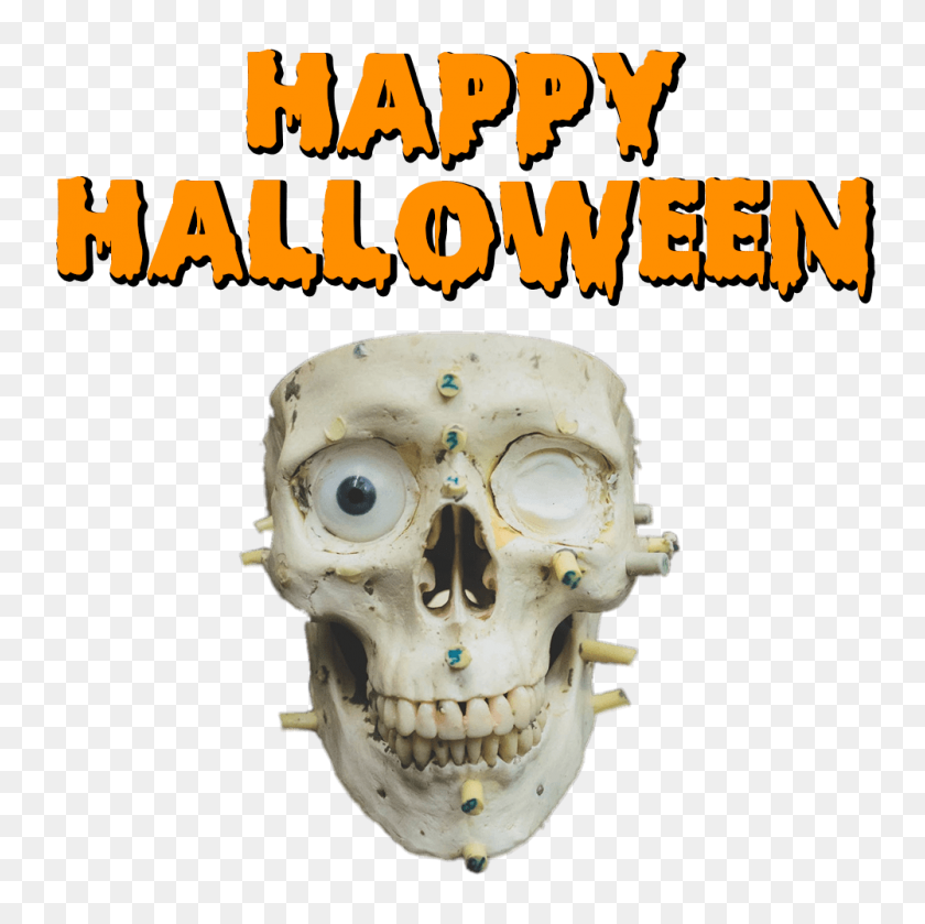 1000x1000 Happy Halloween Skull Transparent Png - Skull Transparent PNG