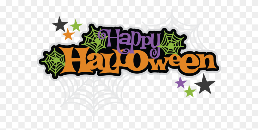 600x365 Happy Halloween Text Clip Art - Halloween Banner Clipart