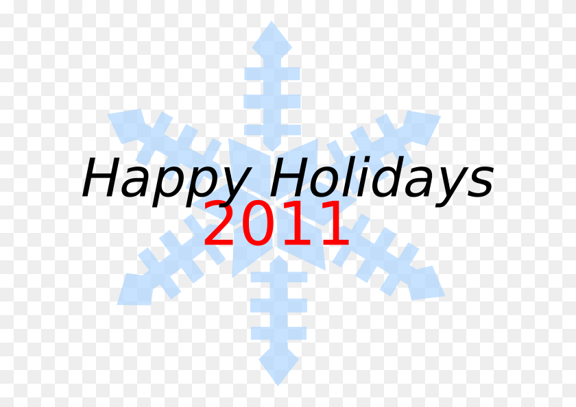 600x534 Happy Holidays Snowflake Clip Art - Blue Snowflake Clipart