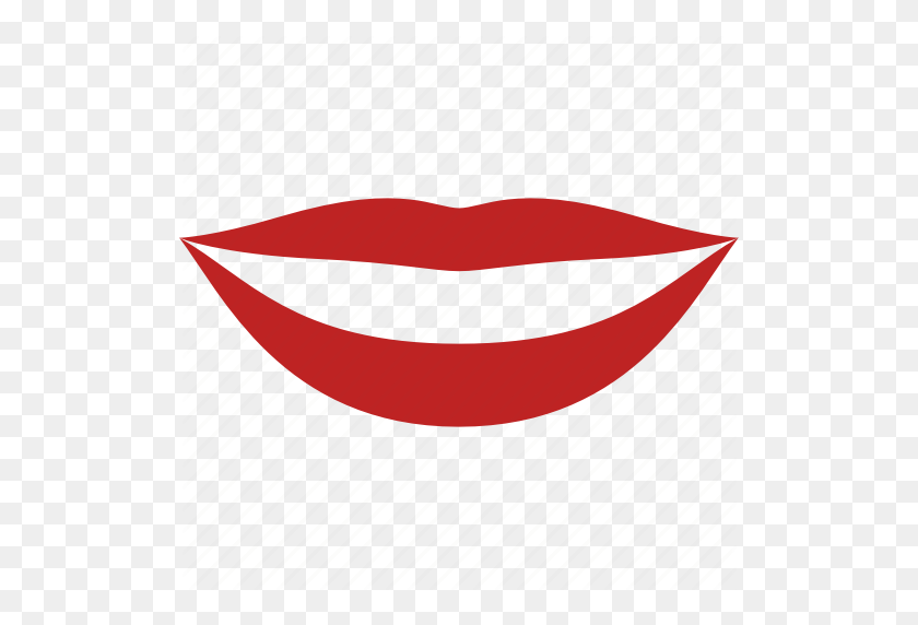 512x512 Happy, Lips, Lipstick, Mouth, Red, Smile, Teeth Icon - Lip Print PNG