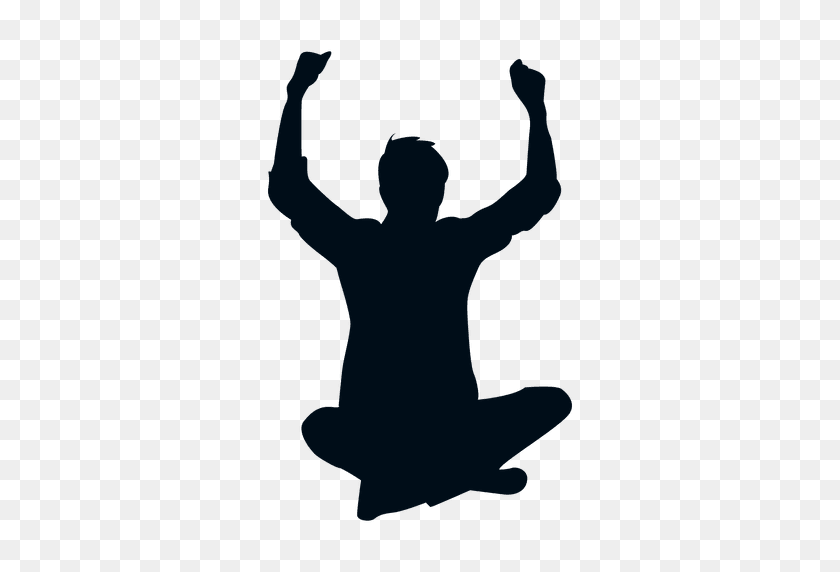 512x512 Happy Man Sitting Silhouette - Sitting Silhouette PNG