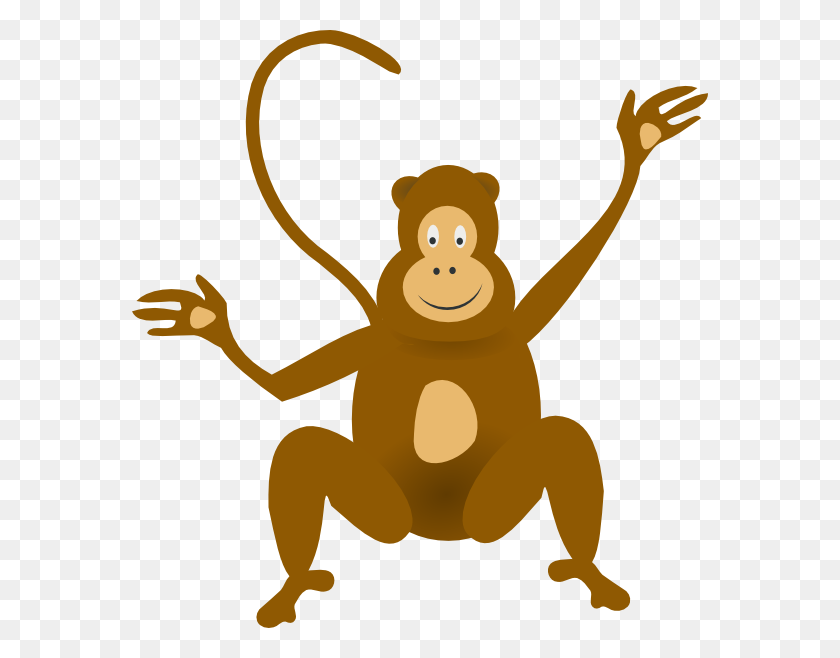 576x598 Happy Monkey Clip Art - Girl Monkey Clipart