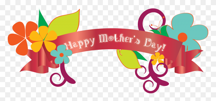 2400x1028 Happy Mothers Day Banner Clipart - Beautiful Day Clipart
