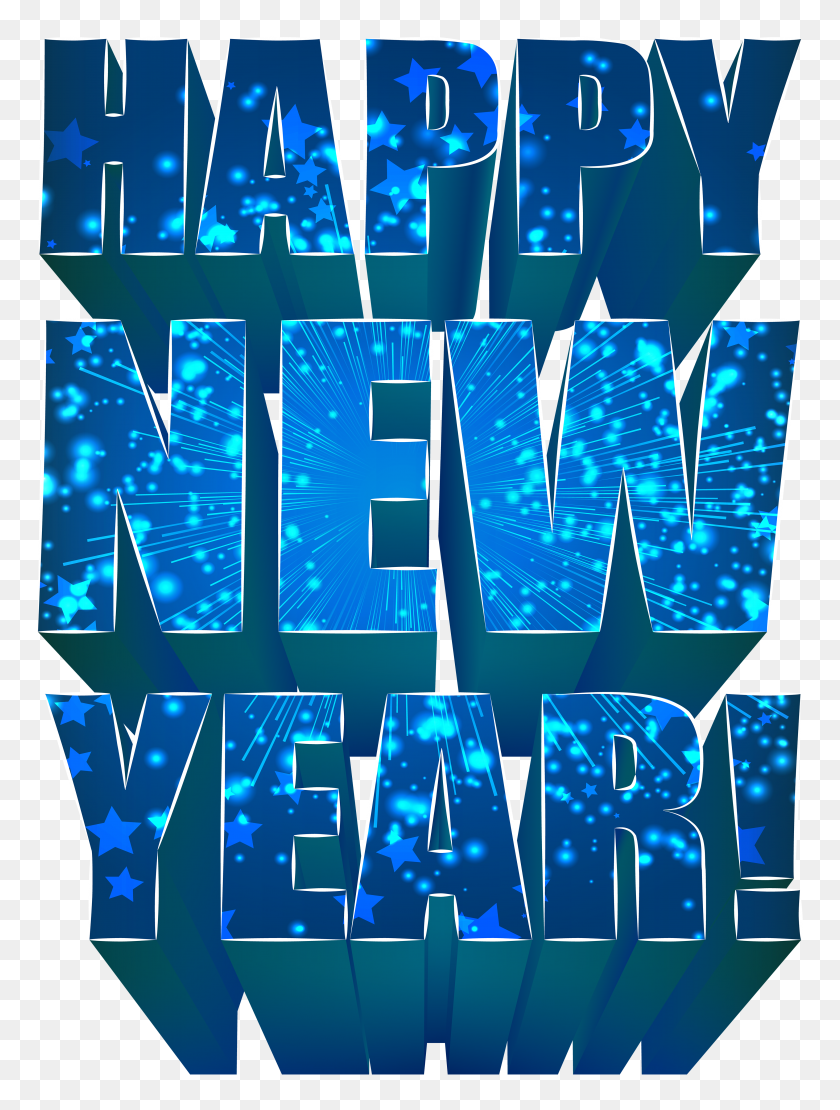 3711x5000 Happy New Year Blue Png Clip Art - New Year Clip Art Free Download