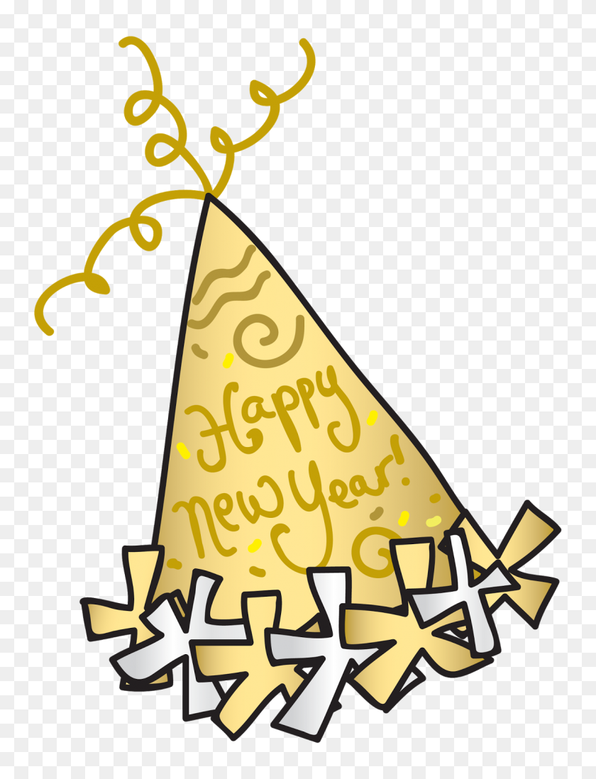 1202x1600 Happy New Year Clipart Party Hat - Happy New Year Clipart 2018