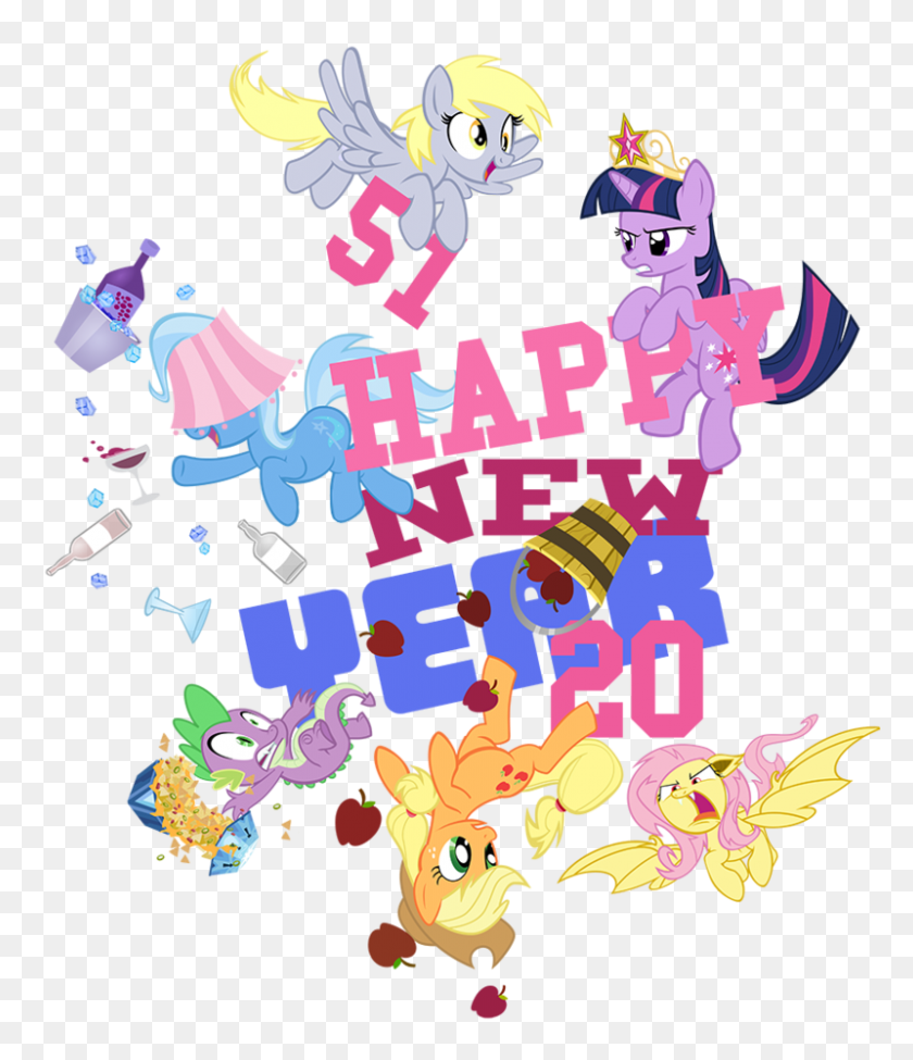 800x939 Happy New Year My Little Pony Friendship Is Magic Know - Clipart Happy New Year 2017