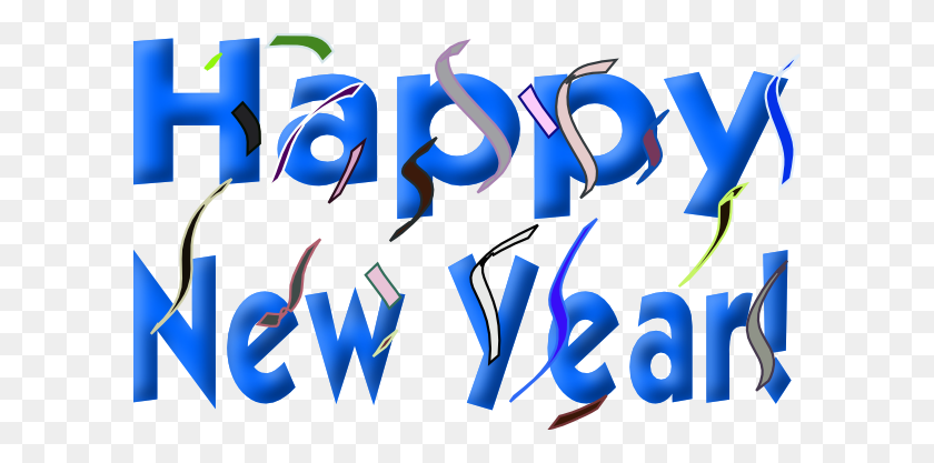 600x357 Happy New Year! Png, Clip Art For Web - Happy New Year Clipart Black And White