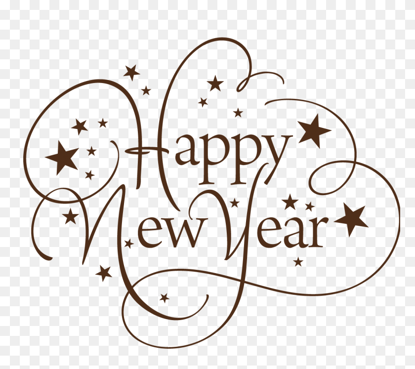 1140x1005 Happy New Year Thin Text Transparent Png - New Year Clip Art Free Download